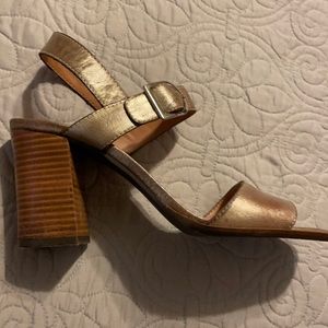 Adorable Nichole champagne color heeled sandals
